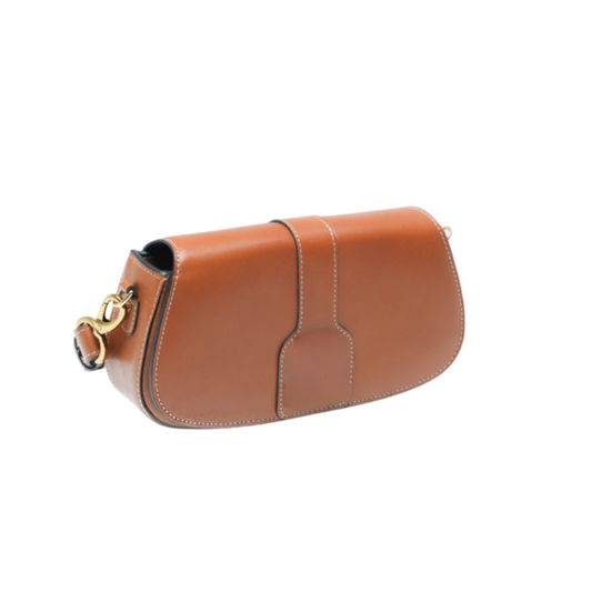 Bonita Classic Brown Leather Baguette Bag